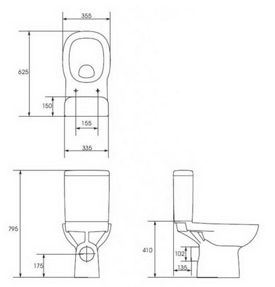Cersanit Facile 011 P-KO-FA011-3/6-DL унитаз напольный