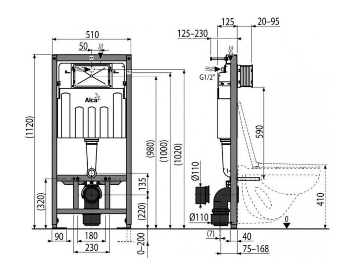 Kerama Marazzi инсталляция для подвесного унитаза AM1011120KM