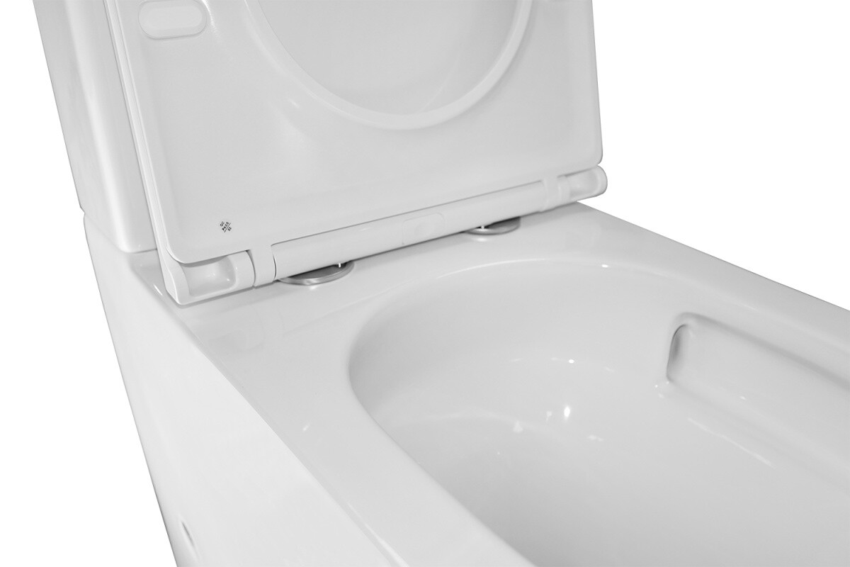 Унитаз-компакт Azario Margo 390х670х880 безободковый, слив Торнадо, с быстросъемным сиденьем микролифт AZ-2125-UQ1