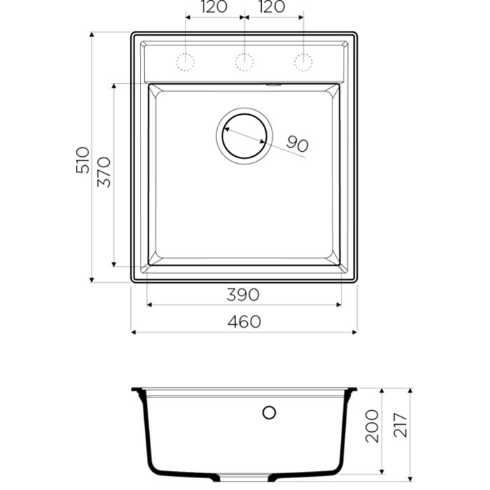 Omoikiri Daisen 42-DC 4993605 кухонная мойка аrtgranit темный шоколад 42х51 см