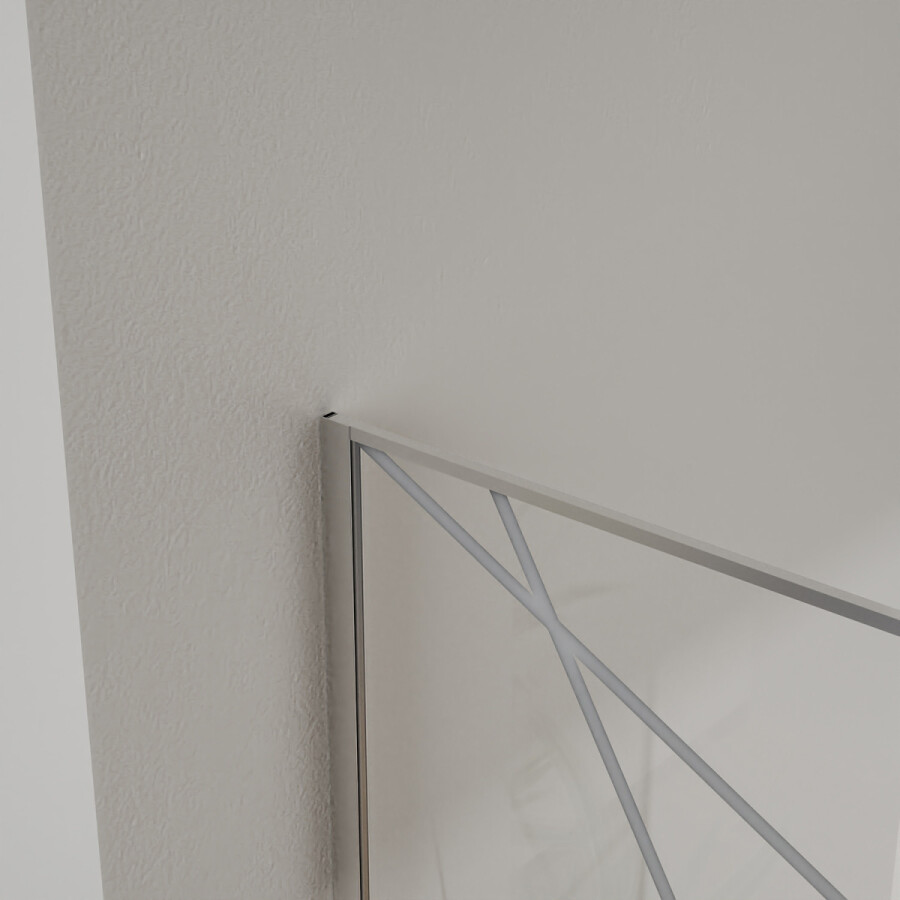 Душевая перегородка Azario Walk-in 1200x1950 в рамке, графический принт, толщина стекла 8 мм, профиль брашированное золото AZ-271-120-BGL-CGP