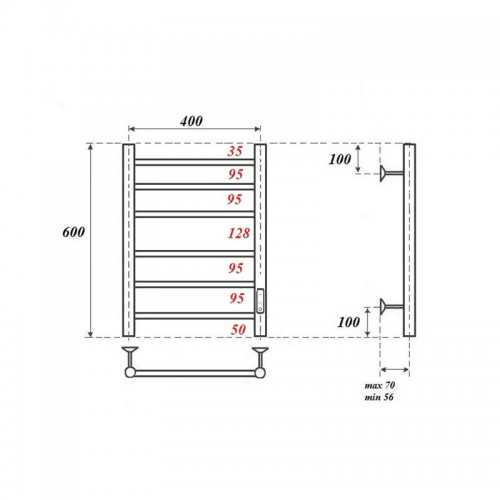 Point Аврора полотенцесушитель электрический 40х60 PN10846B