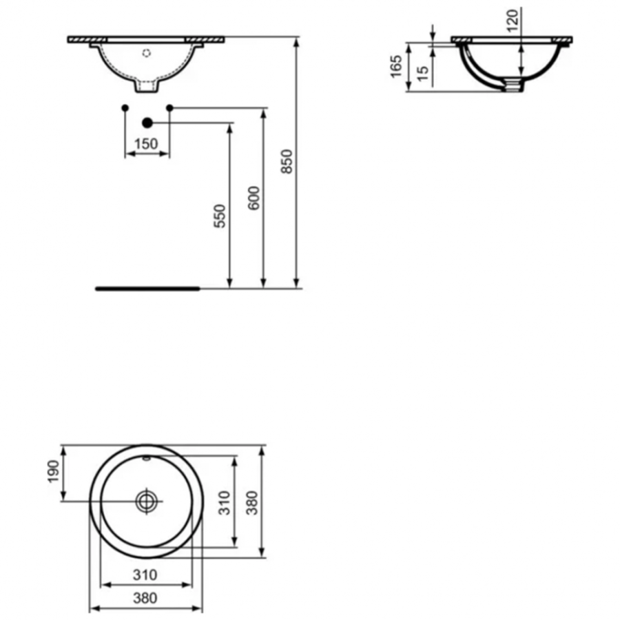 Ideal Standard Connect раковина 38 см E505201