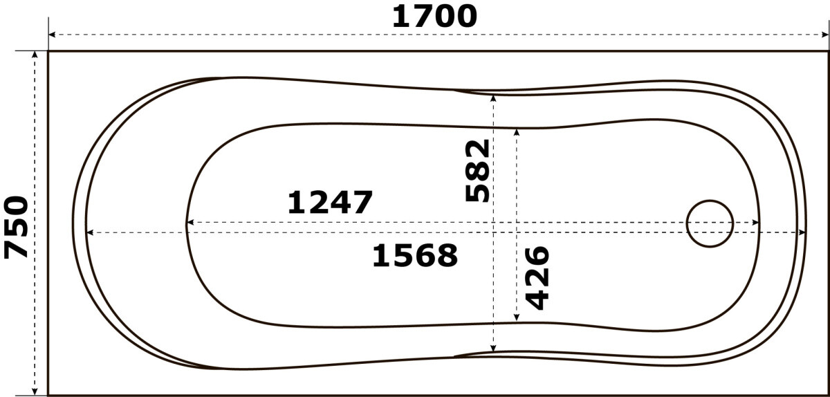 Ванна акриловая Azario Тенза 170х75 ТНВ0102