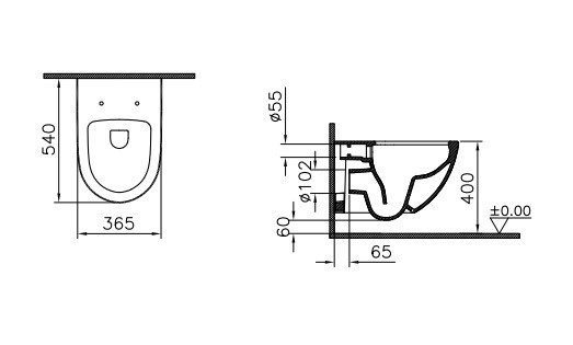 Vitra Sento 7748B003-0075 унитаз подвесной