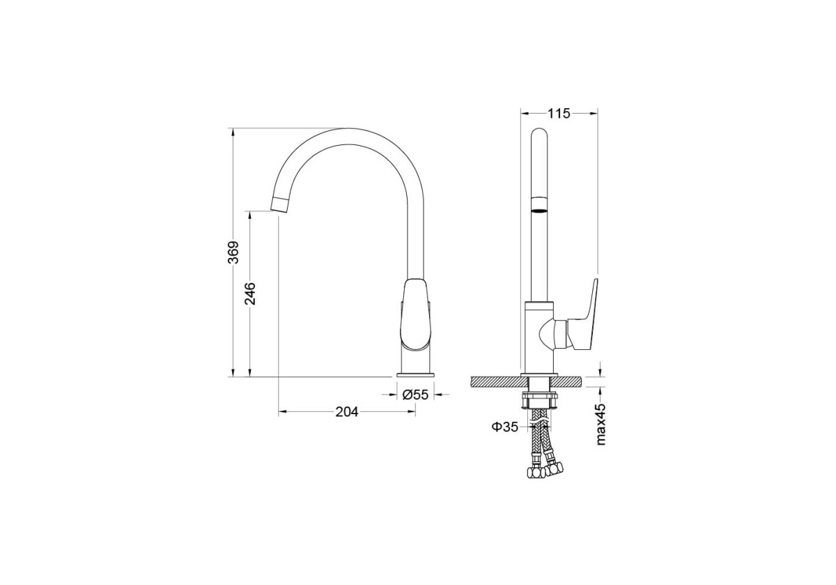Aquatek Бетта Смеситель для кухни AQ1182CR