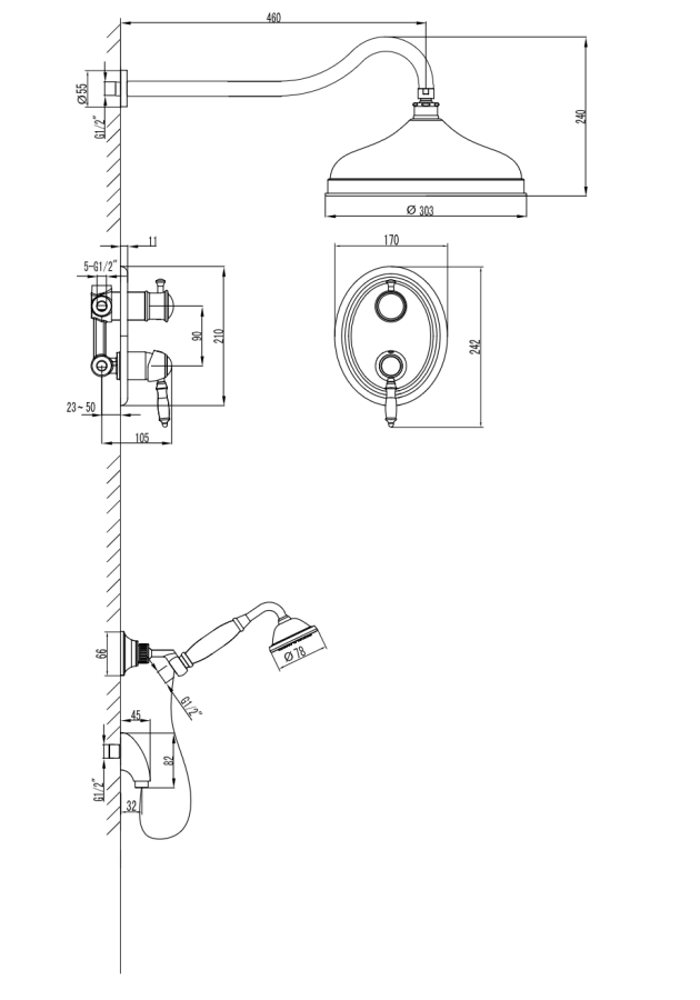 Lemark Villa смеситель для душа LM4829B