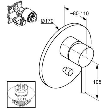 Kludi Bozz смеситель для душа встраиваемый внешняя часть 386500576