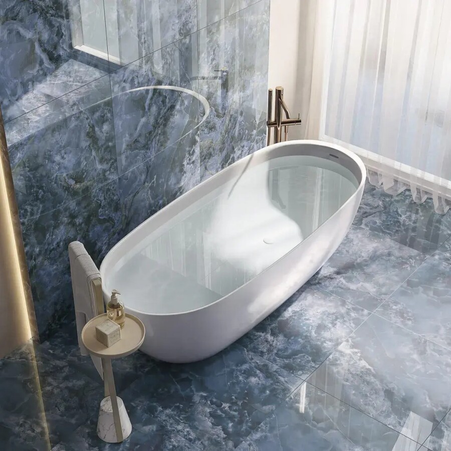 Керамическая плитка Декор Kerama Marazzi Прованс Сен-Тропе Синий глянцевый обрезной 60x119,5x0,9 KMD3STA106BR
