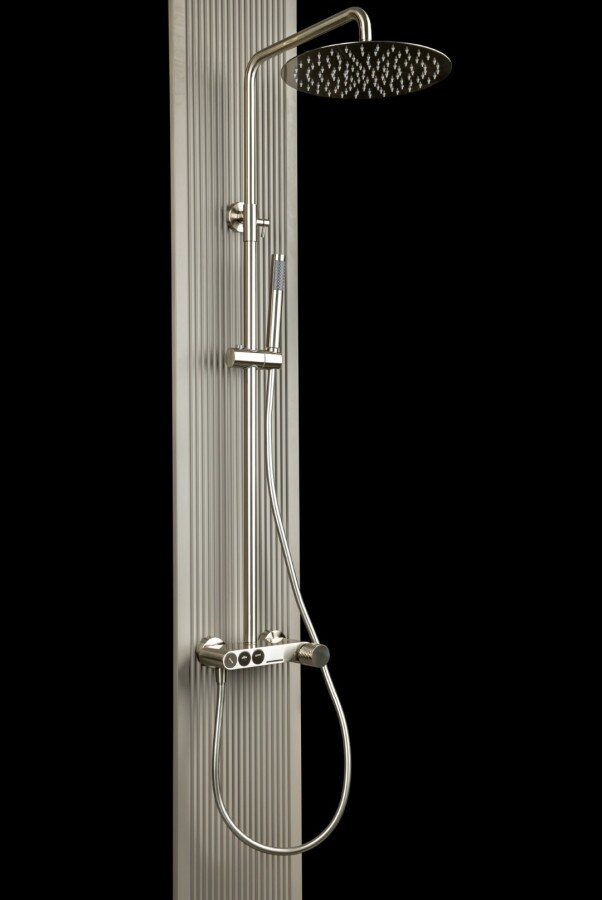 Смеситель для ванны с душевым гарнитуром Boheme Stick ручка Diamond Nikel Brush 123-NB