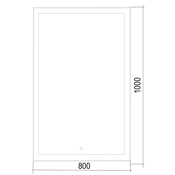 Зеркальное полотно Azario Сантана 80*100 подогрев LED00002320