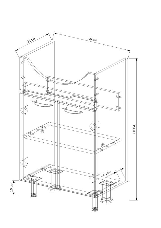 EvaGold Каскад тумба 55 см с раковиной Элеганс 55 EG010103