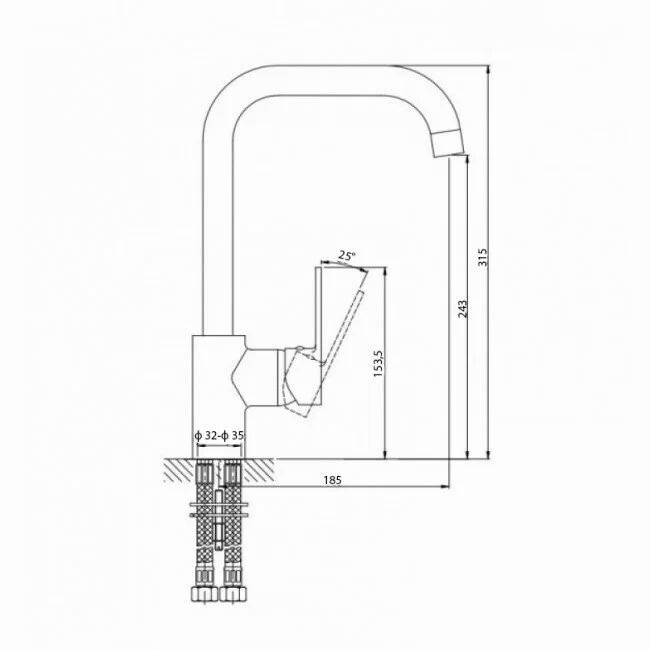 Смеситель для кухни Zerix DAX-011-G BLACK ZX3382