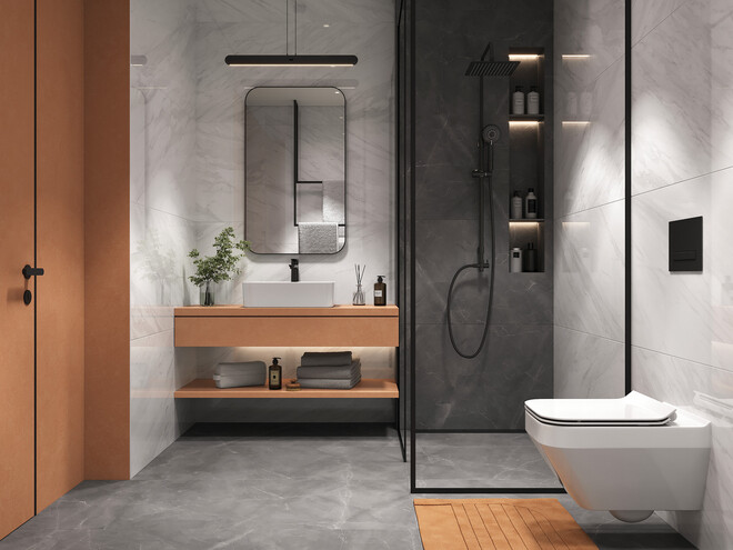 Керамогранит Cersanit Futura тонкий Classy Marble полированный белый ректификат 60x120 A17120