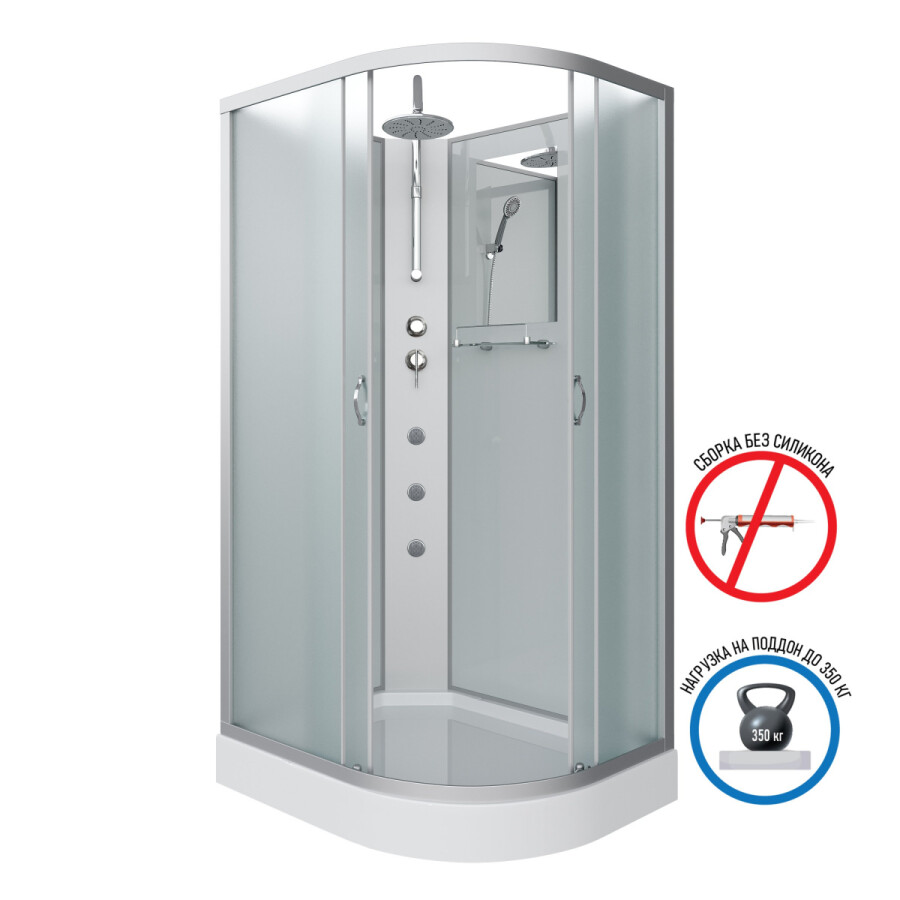 Niagara NG 3312-14 LBKTG Душевая кабина 120x80 Без крыши с гидромассажем и тропическим душем 33121423LBKTG