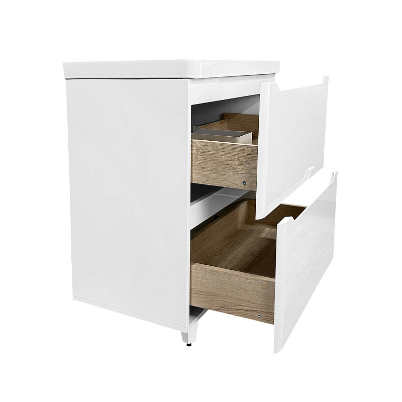 Комплект Тумба Azario Лотос 70/2 Н напольная с раковиной Монте 70 "AZ-MONTE 70" CS00106602