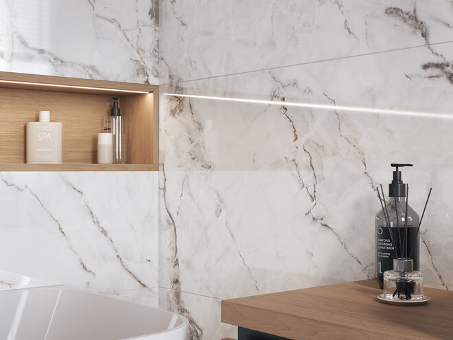 Керамогранит Cersanit Crema полированный белый ректификат 60x120 A17420