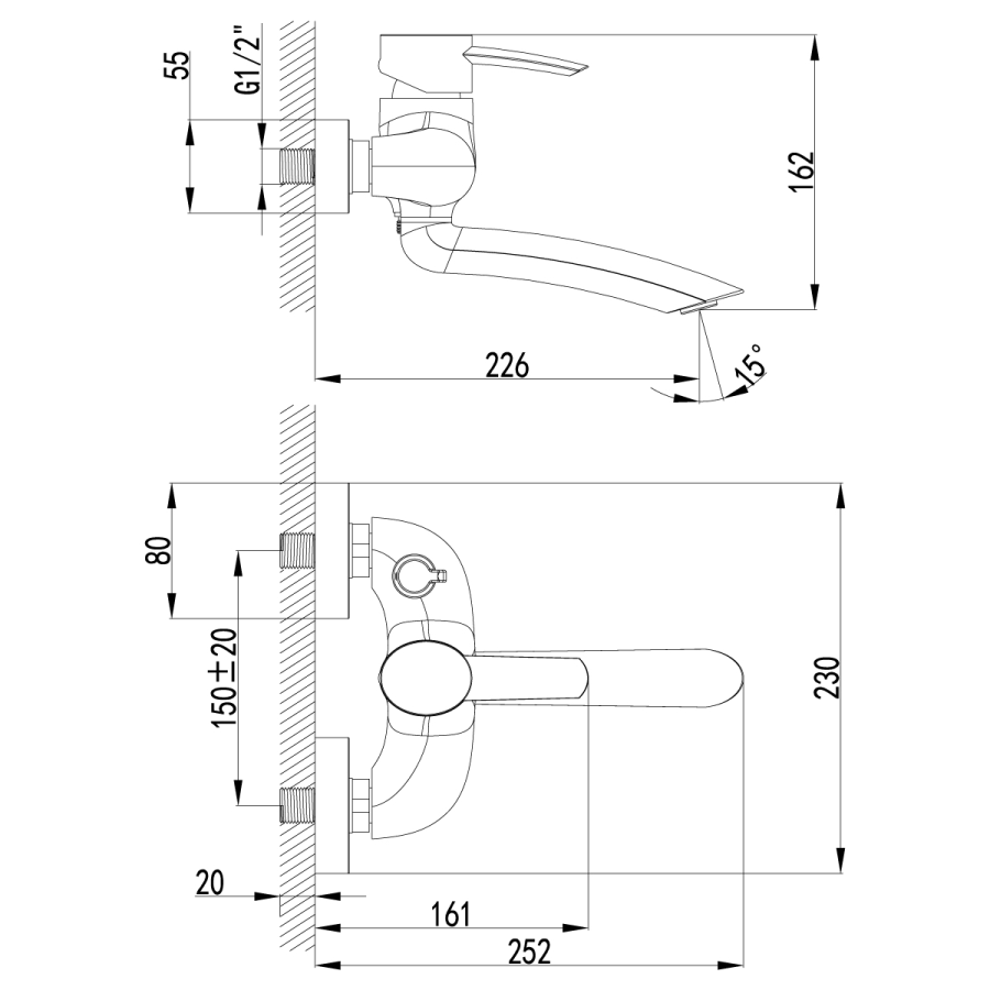 Lemark Atlantiss смеситель для ванны LM3214C