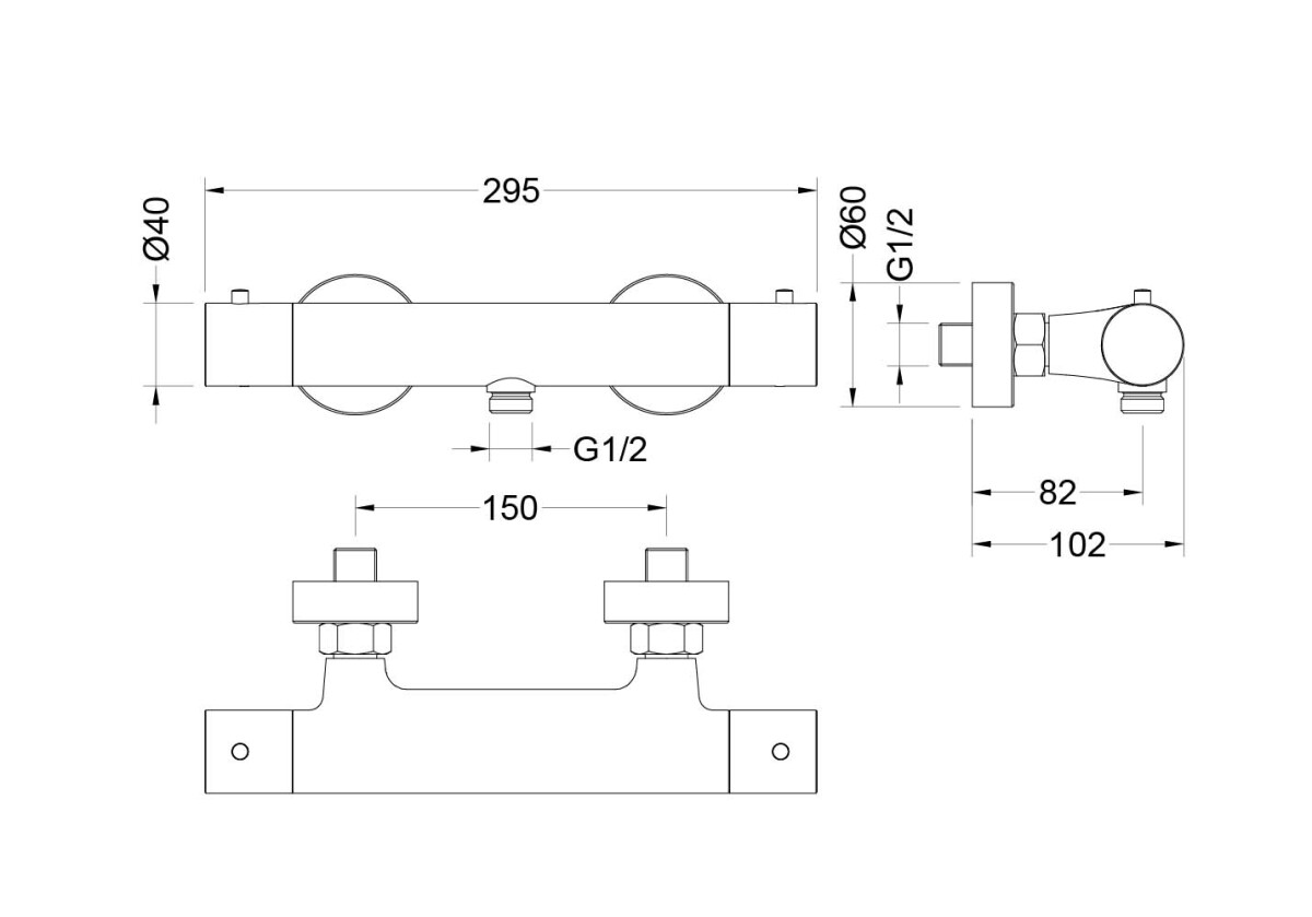 Aquatek Европа Термостатический смеситель для душа AQ1363CR