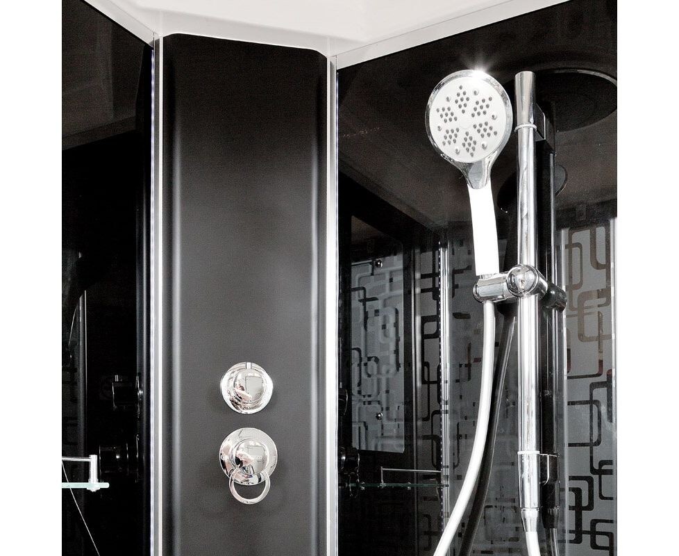 Deto душевая кабина 90х90 BM1590LEDBLACK с подсветкой