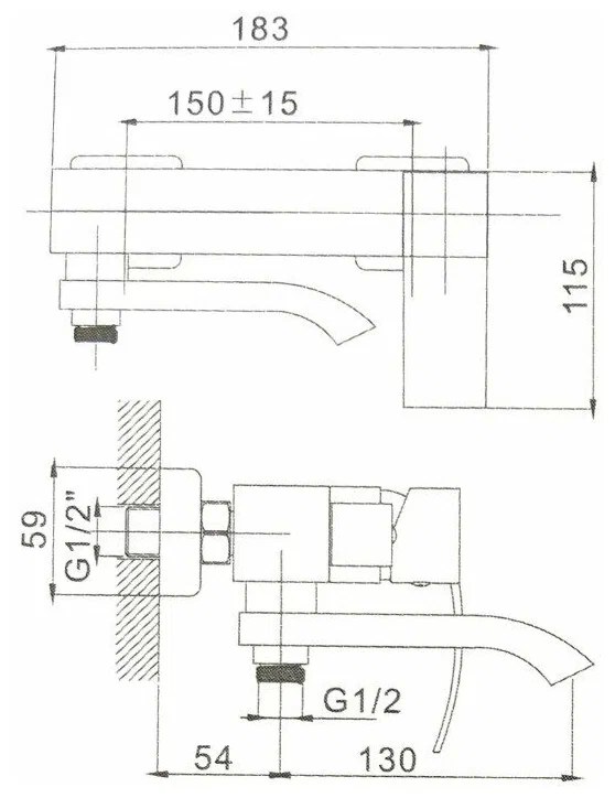 Haiba смеситель для ванны HB60815