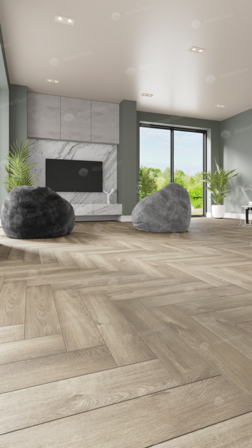 Alpine Floor Parquet Premium ABA SPC ламинат Дуб Натуральный Отбеленный ECO 19-5AB 600х125х8 mm