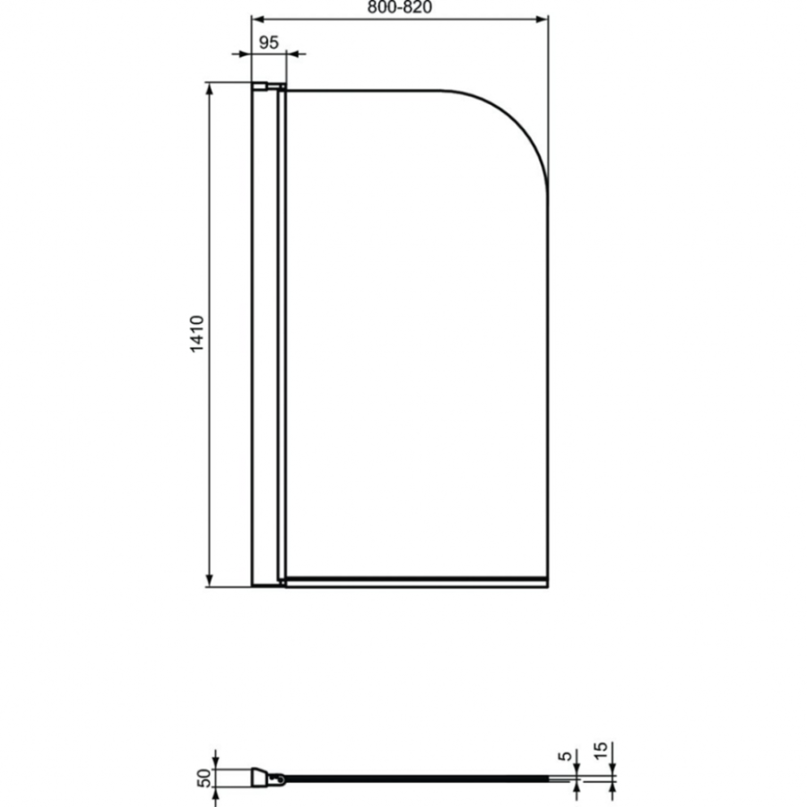 Ideal Standard Connect штора на ванну 80х140 см T9924V3
