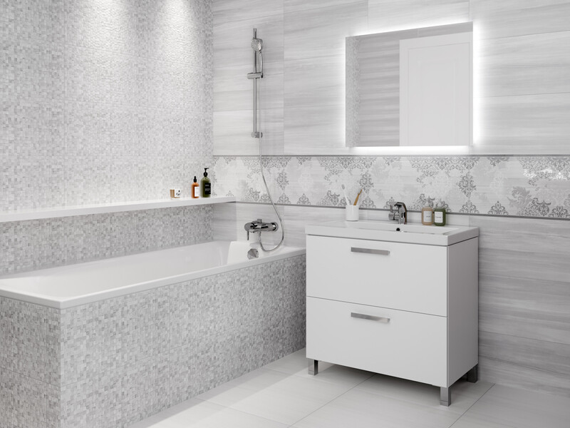 Cersanit Metallic металлический бордюр серебристый глянцевый 0,5х75 A15950