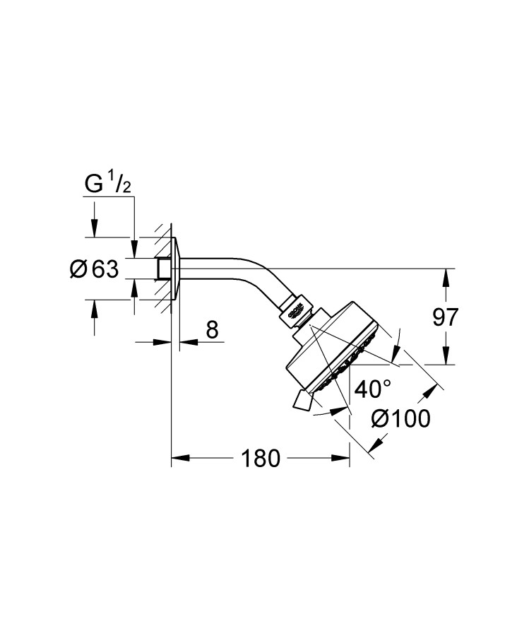 Grohe Tempesta Cosmopolitan 26090000 верхний душ
