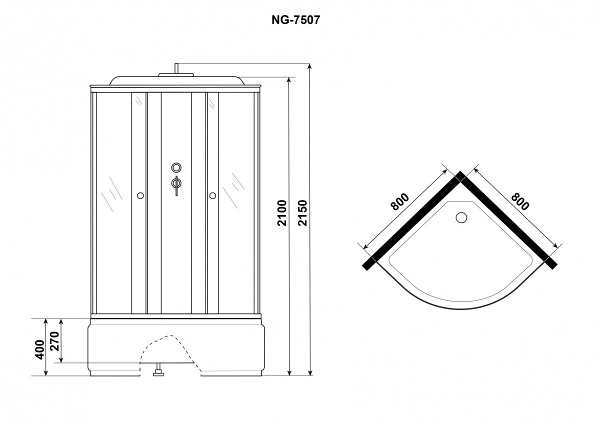 Niagara ЭКО Душевая кабина 80x80 Тропический душ E80/40/TN
