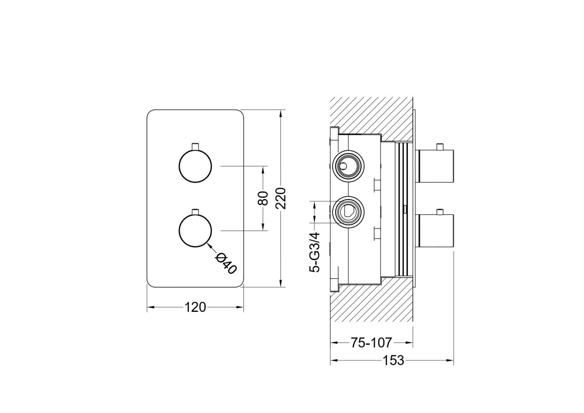 Aquatek Европа AQ1393BGM Термостатический смеситель для ванны 3 режима (внешняя и скрытая часть) Оружейная сталь