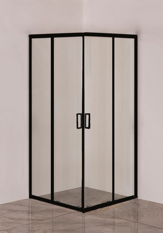 EG3B Душевое ограждение квадрат EvaGold 90х90, профиль черный матовый, прозрачное стекло EG220030