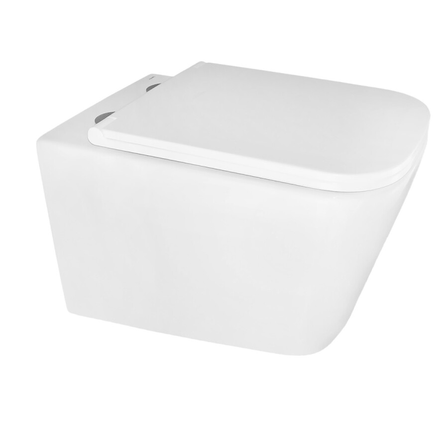 Унитаз подвесной Azario Cascad 525x345x360 безободковый, система смыва "Скрытое Торнадо", в комплекте с быстросъемным сиденьем микролифт AZ-2303A