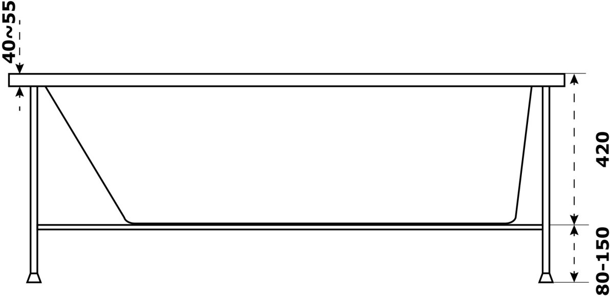 Каркас для ванны Azario Тенза, Бали разборный 1700x700/1700x750 БТК0003