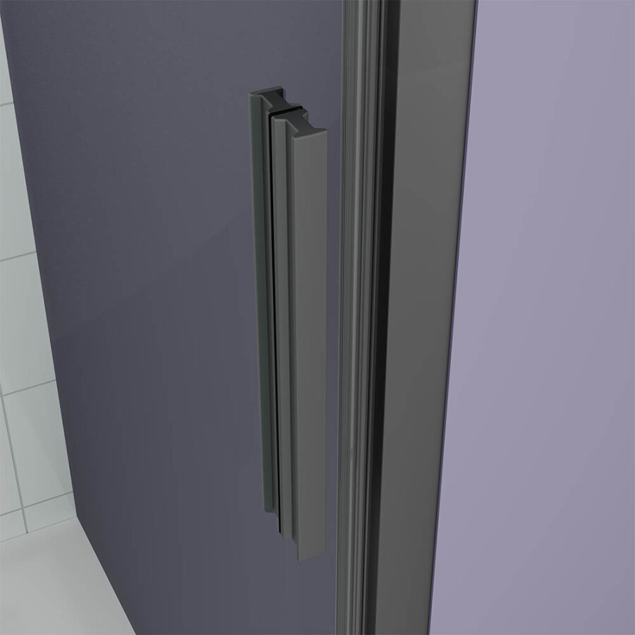 Душевой угол Veconi Ottimo P30SP B (70×100×190) распашная, профиль чёрный матовый, стекло матовое OP30B-SP-70100-07-C9