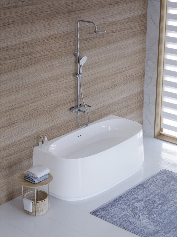 Ванна акриловая 170х82 Cezares CZR-LUX-WALL-170-80-58