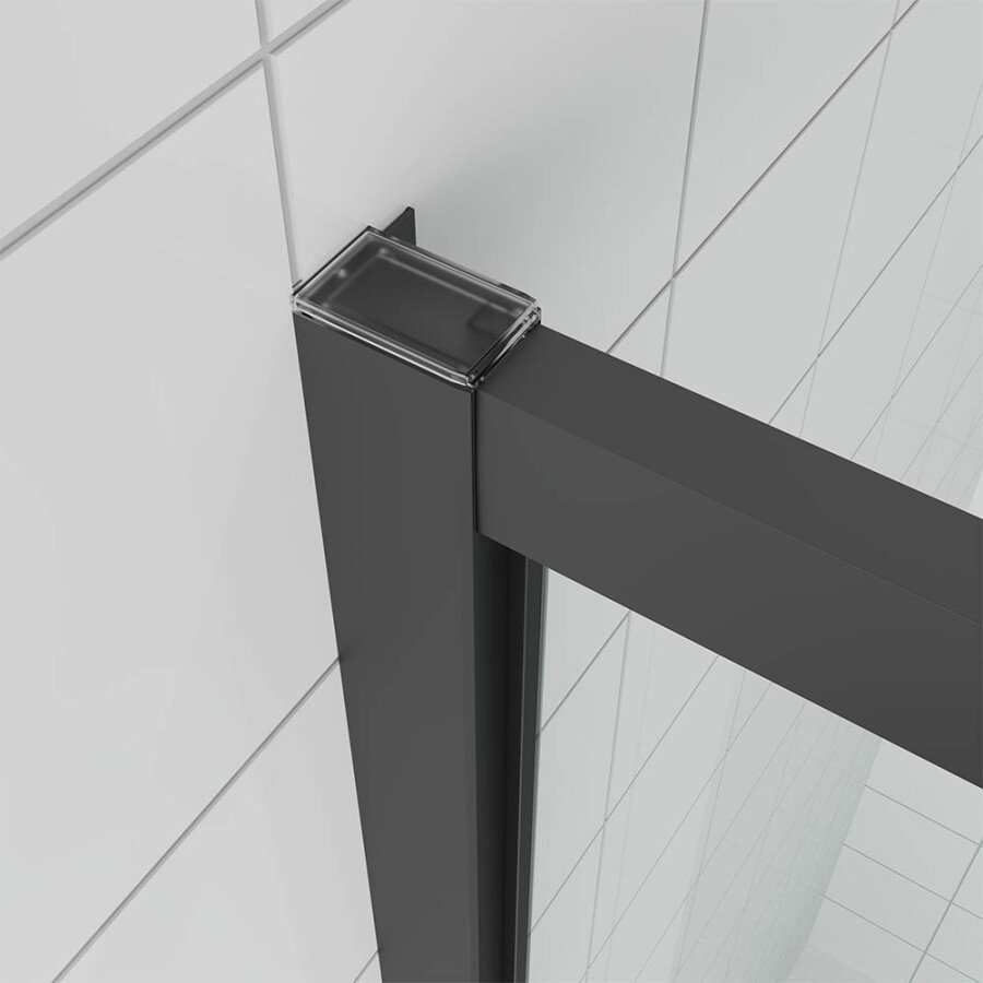 Душевой угол Veconi Ottimo P20 B-SP (120×80×190) распашная, профиль чёрный матовый, стекло матовое OP20B-SP-12080-07-C9