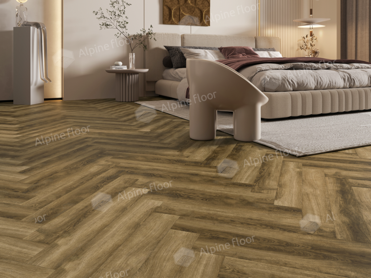Ламинат Alpine Floor Herringbone LF102-9A Дуб Марсель 606 х 101 х 8 mm