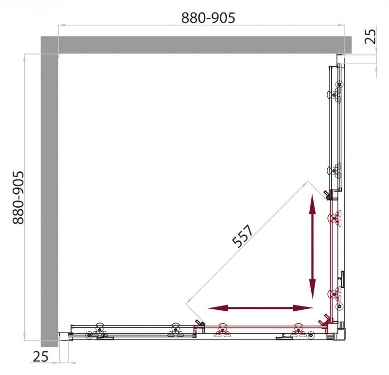 BelBagno SELA-A-2-90-C-Cr душевое ограждение 90*90*190