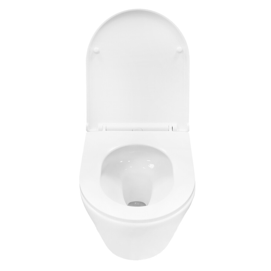 Унитаз подвесной Azario NOVE 360х530х365 безободковый, система смыва "Торнадо", быстросъемное сиденье микролифт AZ-9312T