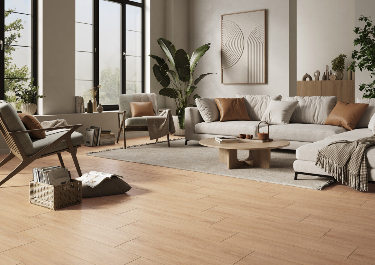 Керамогранит Cersanit Bonsai Tree светло-бежевый ректификат рельеф 21,8x89,8 A17944