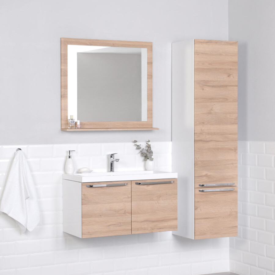Итана Nature тумба 80 подвесная с раковиной Natella 80, цвет Дуб 396901