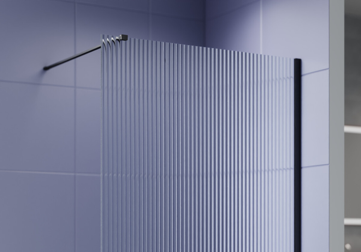 Aquatek AQ.WI.120.2BL Душевая перегородка Walk In 120см с держателем 1200мм черный матовый