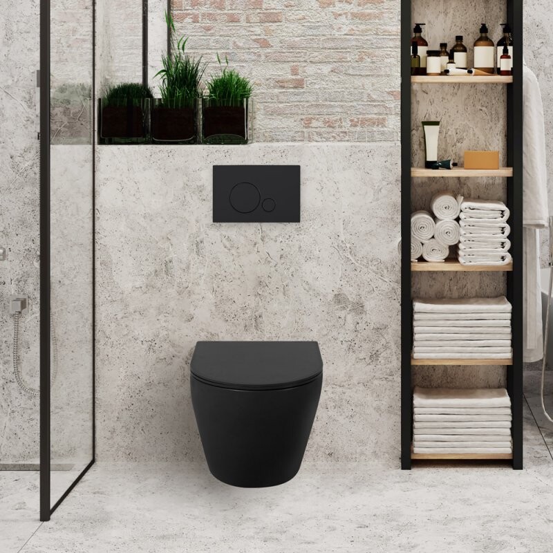 BelBagno Colorato унитаз подвесной безободковый черный BB062CHR-MB