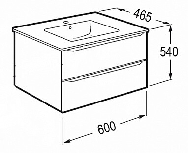Loranto Арфа тумба 60 см с раковиной LEONE CS00078719