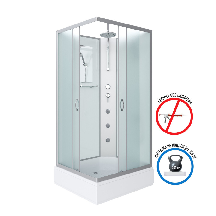 Niagara Classic NG 33984-14QBKTG Душевая кабина 90x80 Без крыши с тропическим душем и гидромассажем 339844QBKTG