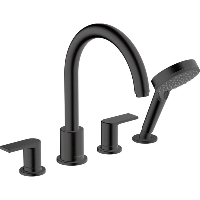 Hansgrohe 71459670S Set HG Vernis Shape смеситель на край ванны на 4 отверстия (71459670+13244180) матовый черный