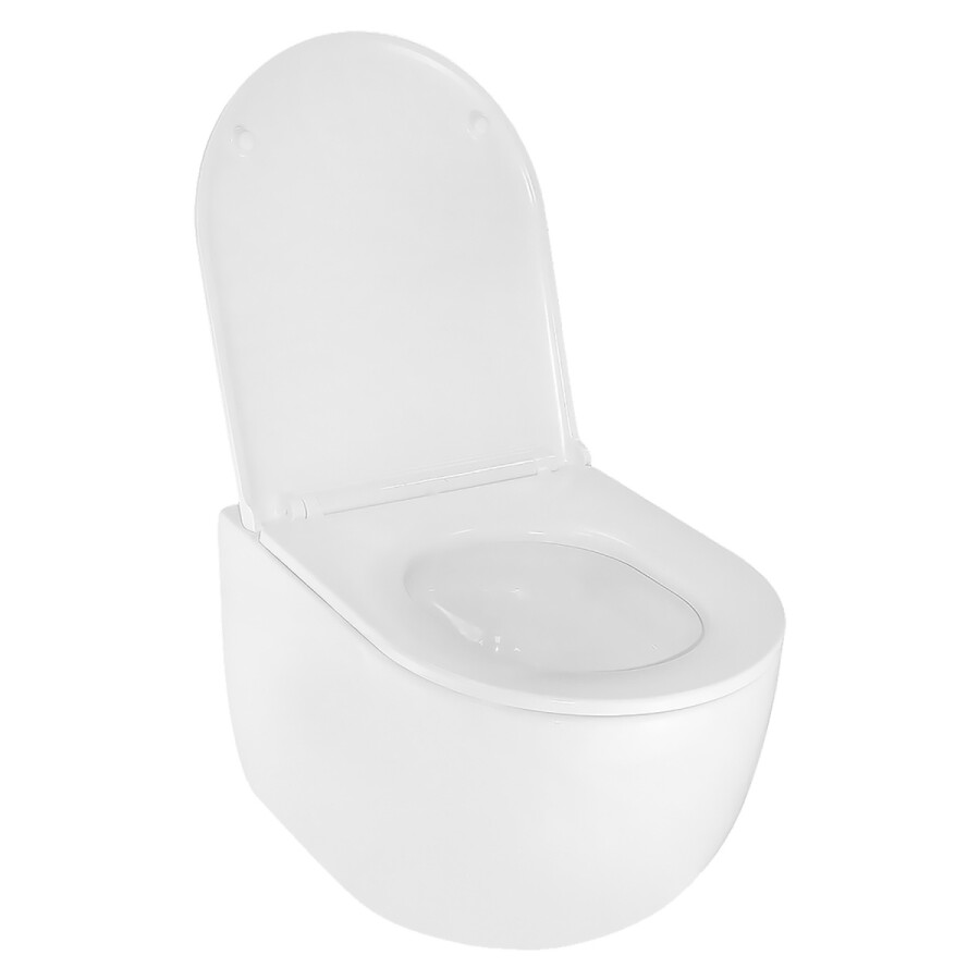 Унитаз подвесной Azario TERSO 495x360x370 безободковый, слив "Скрытое Торнадо" с быстросъемным сиденьем "Микролифт" AZ-092E-UQ3