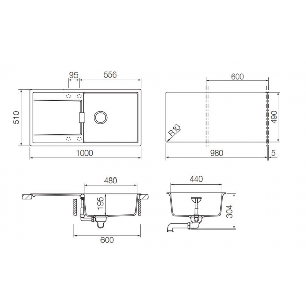 Schock Eton 60D Large 700921 кухонная мойка бронза 100x51 см