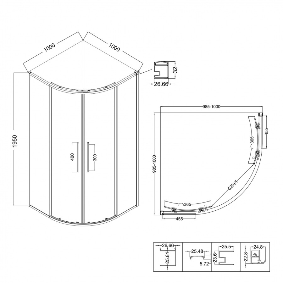 Душевой угол 100x100 Niagara Nova NG 3627-34